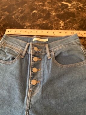 Levi’s Ribcage Wide Leg Jeans Women’s 26x25 Light Wash High Rise Button Fly Deni